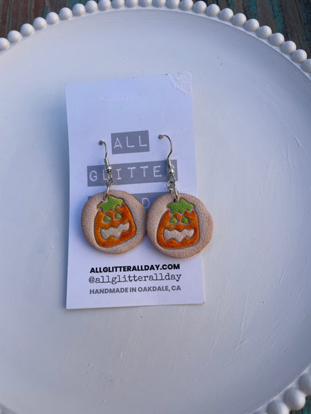 Pumpkin cookie dangle silver