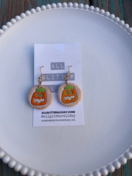 Pumpkin cookie dangle gold