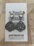 Paige Glitter Flower Dangle Huggy Earring
