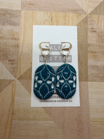 Erin floral Boho oval dangle- Huggy hoop- Multiple colors