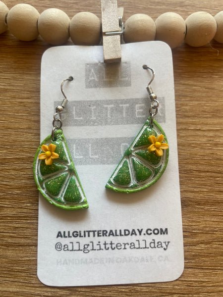 Sparkly Lime dangles