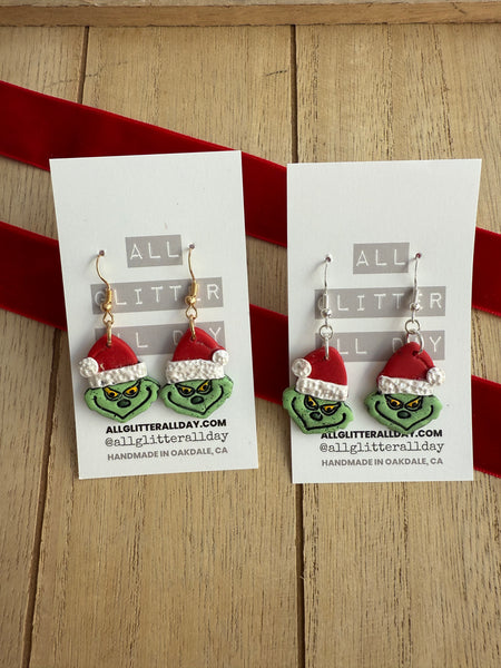 Grinchy medium dangle earrings