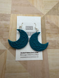 Large floral moon mandala dangle earring