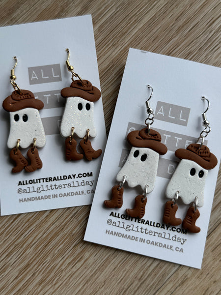 Cowboy ghost glitter dangle