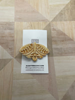 Hand painted clay moth barrette