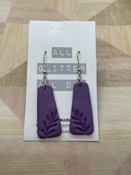 Penny Leaf imprint dangle earring-Multiple colors