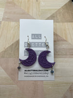 Beaded mini moon mandala earring