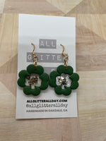 Lucky clover resin dangle earring