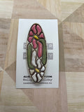 Hand painted lovely floral barrettes