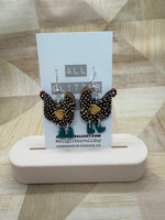 Chicken in boots dangle earrings 10