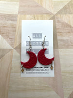 Beaded mini moon mandala earring