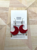Beaded mini moon mandala earring