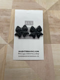 Large perfect glitter bow stud